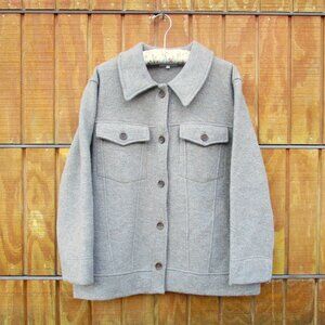 Madewell Boiled Wool Bridgman Sweater-Jacket 100% Merino Wool Size Large